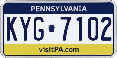 PA license plate KYG7102