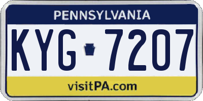 PA license plate KYG7207