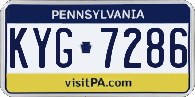 PA license plate KYG7286