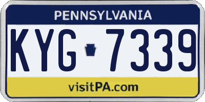 PA license plate KYG7339