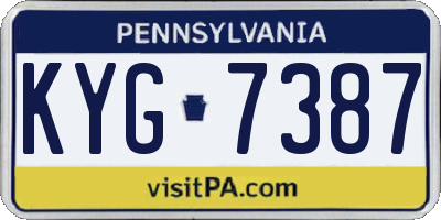 PA license plate KYG7387