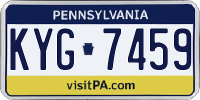 PA license plate KYG7459