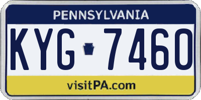 PA license plate KYG7460