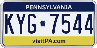 PA license plate KYG7544