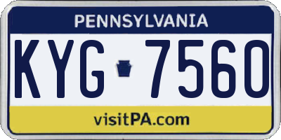 PA license plate KYG7560