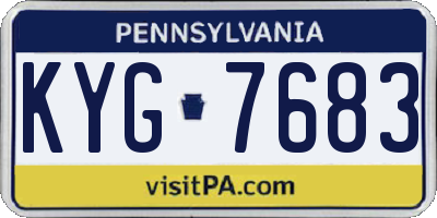PA license plate KYG7683