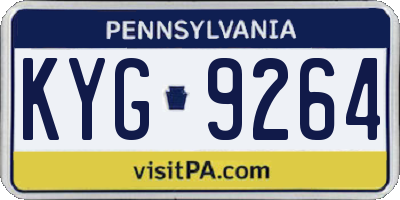 PA license plate KYG9264