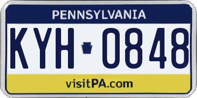 PA license plate KYH0848
