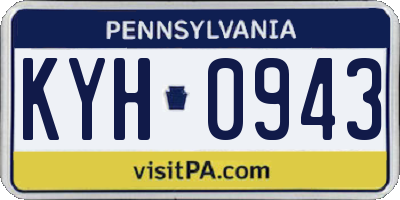 PA license plate KYH0943