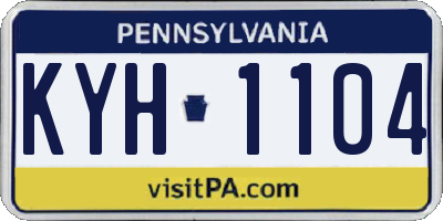 PA license plate KYH1104