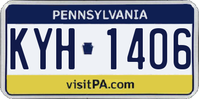 PA license plate KYH1406