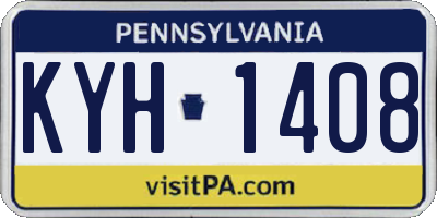 PA license plate KYH1408