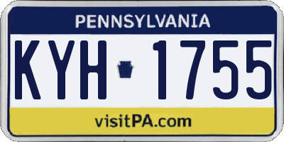 PA license plate KYH1755