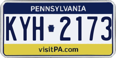 PA license plate KYH2173