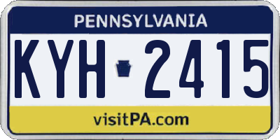 PA license plate KYH2415