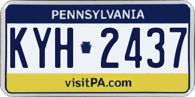 PA license plate KYH2437