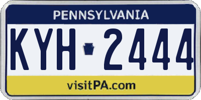 PA license plate KYH2444