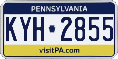 PA license plate KYH2855