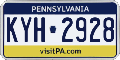 PA license plate KYH2928