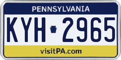 PA license plate KYH2965