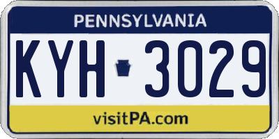 PA license plate KYH3029
