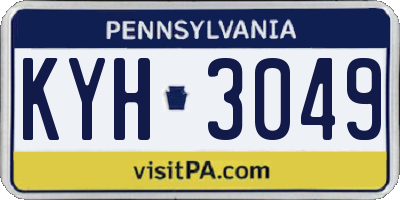PA license plate KYH3049