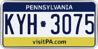 PA license plate KYH3075