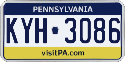 PA license plate KYH3086
