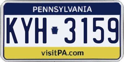 PA license plate KYH3159