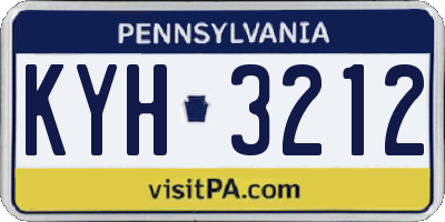 PA license plate KYH3212
