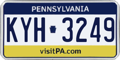 PA license plate KYH3249