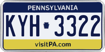 PA license plate KYH3322