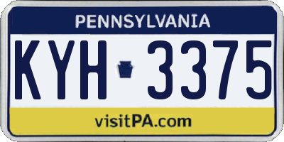 PA license plate KYH3375