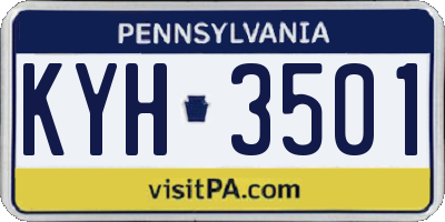 PA license plate KYH3501
