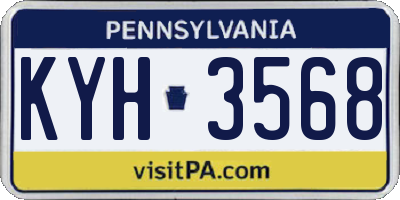 PA license plate KYH3568