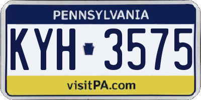 PA license plate KYH3575