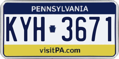 PA license plate KYH3671