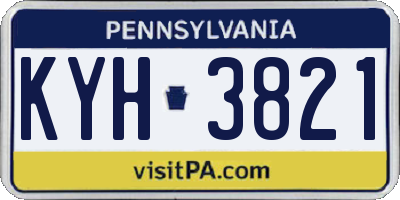 PA license plate KYH3821