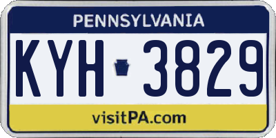 PA license plate KYH3829