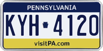 PA license plate KYH4120