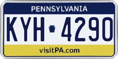 PA license plate KYH4290