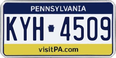 PA license plate KYH4509