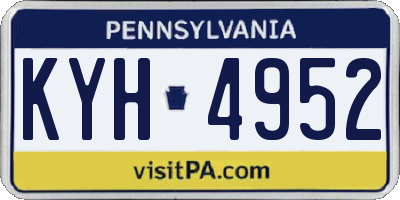 PA license plate KYH4952