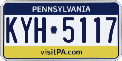 PA license plate KYH5117