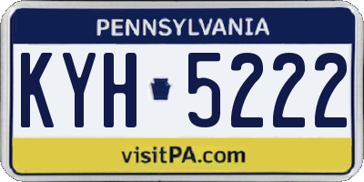 PA license plate KYH5222