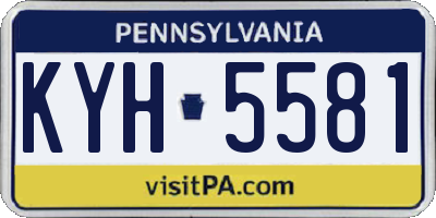 PA license plate KYH5581