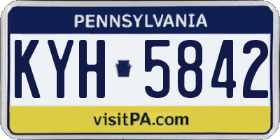 PA license plate KYH5842