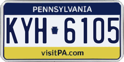 PA license plate KYH6105
