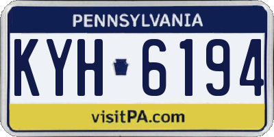 PA license plate KYH6194