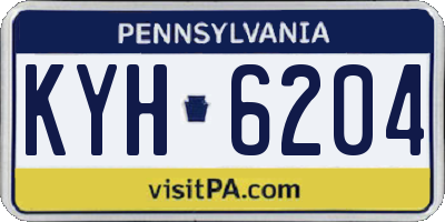 PA license plate KYH6204